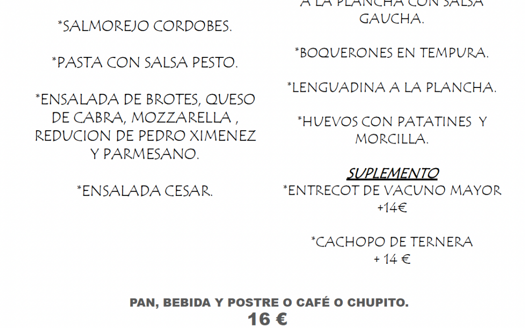 Menú del dia